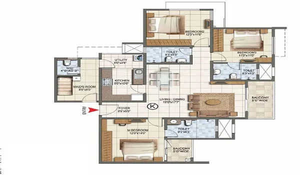 Featured Image of Century Kindle 2 Bhk Apartment Floor Plan